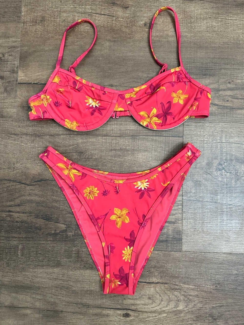 PacSun Pink Floral Underwire Bikini Set
